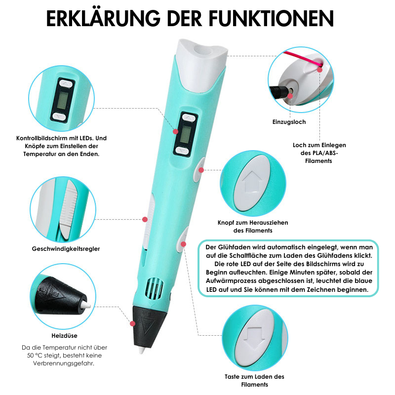 Bedienungsanleitung für den 3D-Stift